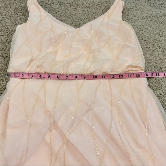 Bill Levkoff Sequin Mesh V-Neck Wedding Bridesmaid Prom Dress Size 12 - Picture 6 of 16